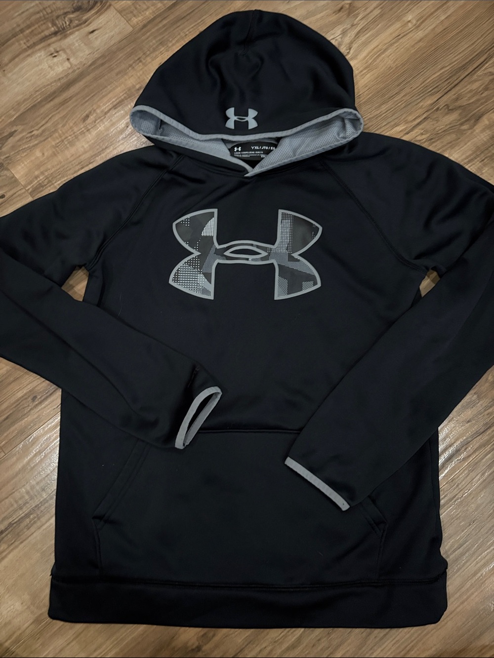 Under Armour Men’s Black Hoodie with Gray Logo Trim